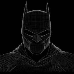 Batman, аrte lineal, fondo negro