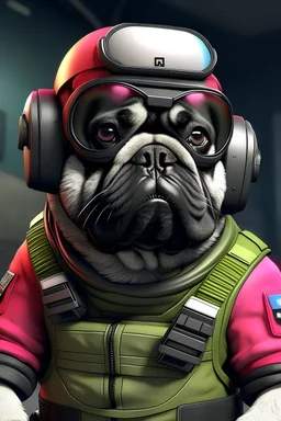 doc from rainbow six siege as a pug