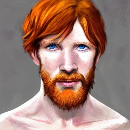 Portrait of young Courtney Gains as a ruggedly handsome, joyful, roguish pirate, charismatic, attractive male, masculine, perfect, precisely detailed clear eyes, unblemished, flawless skin, softly freckled face; meticulously detailed multi-hued ginger carrot-colored cherry fire red hair; fantasy, intricate, elegant, highly detailed, digital painting, concept art, matte, sharp focus, illustration, art by artgerm and greg rutkowski and alphonse mucha