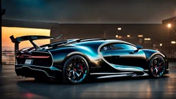 Alien Bugatti Chiron Hyper Sport, desktop wallpaper, 4K, Cinematic, rear view