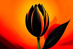 Create black tulip and orange background