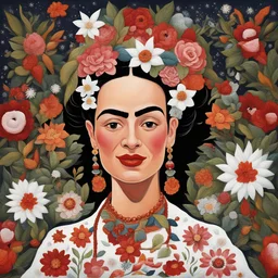imagen alegra de blanca nieves como si lo ubiera pintado frida kalo
