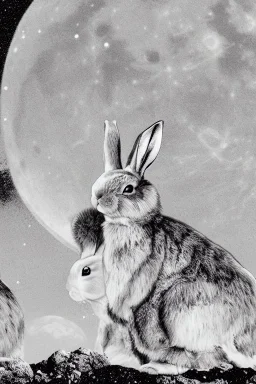 Two rabbits that live on the moon