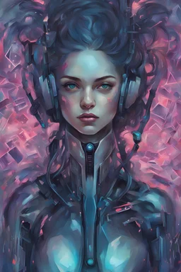 Virtual girl-neural network, cyberpunk, dystopia, by Dimitra Milan