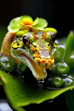 Fauvisme viper's head flower watered by chemicals
