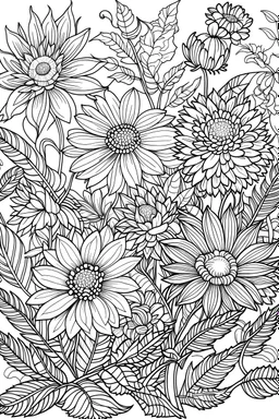 Colouring book flowers