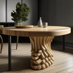 Table inspired by the rounded pasta concept