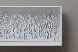 a papercut lightbox,scenic white paper, simple