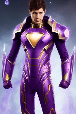 Cosmic super hero, cosmos wepon , purple costume,4k image, full body men