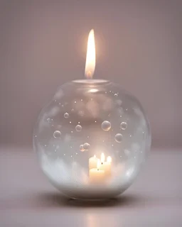 Cute candle made of transparent glass ball,