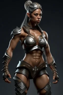 Muscle woman warrior from future