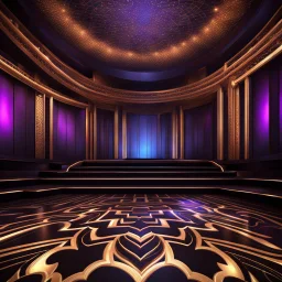 a luxury night club dance stage with nice fractal patterns on floor