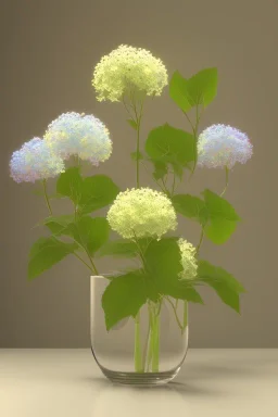 an isolated translucent hydrangea plant, 3d render, art nouveau style, ultra realistic, masked transparent flat background, backlight, popular on sketchfab, pixelsquid, 8k, volumetric lighting, super focused, no blur, trending on artstation, octane render, ultra detailed, hyperrealistic, by artgerm and alphonse mucha