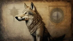 a wolf in da vinci style