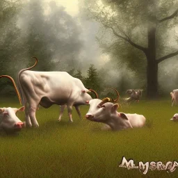 cow eating full body field background