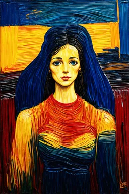 The Shadow Queen; painting in the style of Edvard Munch