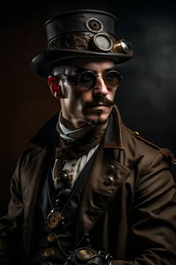 A man in steampunk clothes