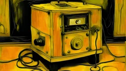 A yellow electrical unit painted by Vincent van Gogh