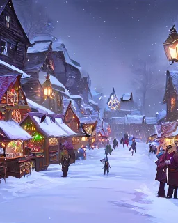 A magical snowy warlock Christmas market