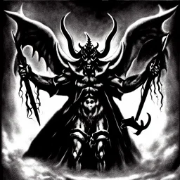 Devil demon satan king war code prophecy black and white saddist