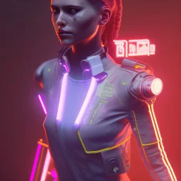 A cyberpunk soldier Armor car wearing girl,cyberpunk 2077, ultra realistic,shiny, smooth, studio quality, octane render, Surrealism, Triadic colour scheme,glow-stick, ambient lighting,nightclub lighting, polaroid, 100mm