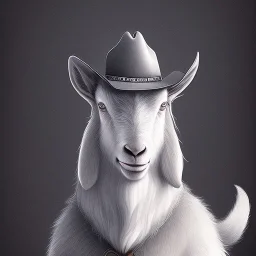 western goat anthromorph young man with a cowboy hat in the style of redwall