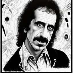 Frank zappa shittin on poster black and white detailed