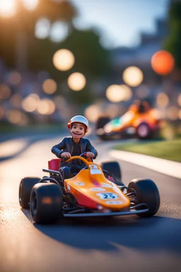 gokart mozart,bokeh like f/0.8, tilt-shift lens 8k, high detail, smooth render, down-light, unreal engine, prize winning