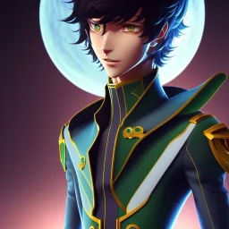 isometric clean art of lelouch ,code geass, soft lighting, high definition, unreal 5,