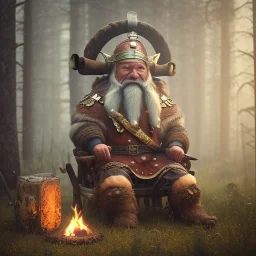 old viking sitting near campfire, scary, steam punk, realistic, made in octane, cinematic, ultra-realistic, extremely detailed octane rendering, 8K, VRAY Super Real ar 2:3, dof photorealistic futuristic 50mm lens hard lighting dark gray tintype photograph, realistic lighting, sepia color