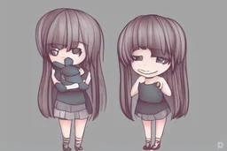 cute sad lonely 3D chibi girl