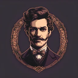 victorian male portrait 8 bit logo