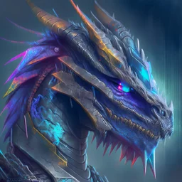 profile picture of a cyber-dragon