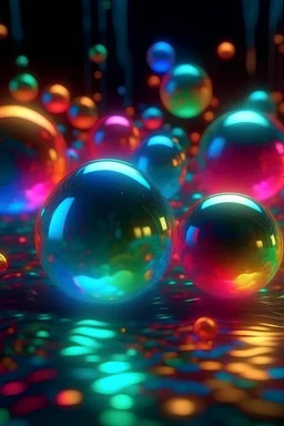 Orbes de colores flotando en un espacio cuantico UHD4K hiper realista hiper detallado vibrante Eterico luminiscente flotando en el aire