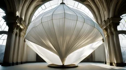"emisferic white parachute" boccioni style, Shot on a Hasselblad medium format camera with a 100mm lens. Unmistakable to a photograph. Cinematic lighting. Photographed by Tim Walker, –ar 4:5 –s 750 –niji 5 –v 5 –q2 -Shader’s --Post Processing --Post-Production --Cell Shading --Tone Mapping --CGI --VFX --SFX --insanely detailed and intricate --hyper maximalist --elegant --dynamic pose --photography --volumetric --ultra-detailed --intricate details --super detailed --ambient –uplight