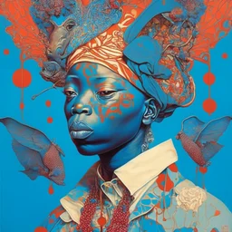 of portrait of gangsta africa by james jean