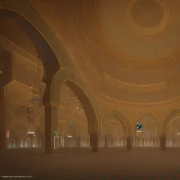 Paradise, a mosque, Qatar city, realistic, outside view, and cinematic license.