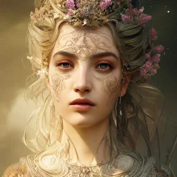 Insanely detailed photograph of an “portrait of gorgeous Greek goddess ” with intricate hair, intricate embroidered dress, beautiful clear face and hyperdetailed painting by Ismail Inceoglu Huang Guangjian and Dan Witz CGSociety ZBrush Central fantasy art album cover art,8K, hdr, romantic, mysterious, ominous, flowers, jewelry, comfort, natural eyes, arms open for embrace