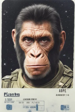 Planets of the apes (Caesar)'s driver license photo