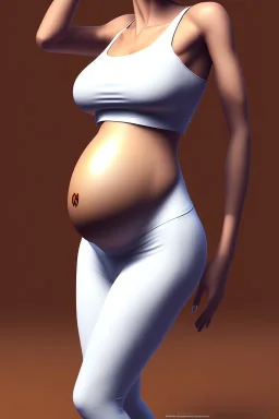 Pregnant girl, leggings and crop top