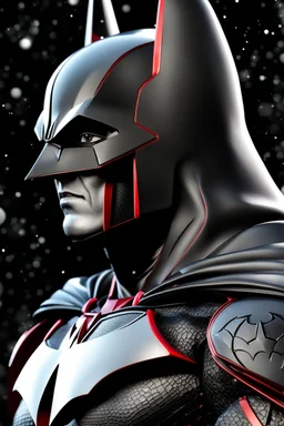 Batman galáctico, ciencia ficción, arte de tinta, calidad ultra, hiperdetallado, obra de arte, 8k, 3d, cuerpo completo, rojo y negro