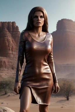 Portrait, young Raquel Welch, natural busty, prehistory leather dress, desert, Ultra realistic, prehistory style, wide angle view, soft color, highly detailed, unreal engine 5, ray tracing, RTX, lumen lighting, ultra detail, volumetric lighting, 3d, finely drawn, high definition.