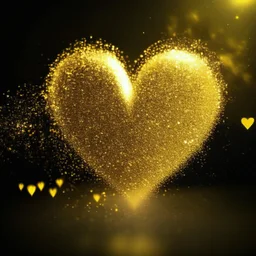 motion blur golden glitter heart