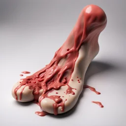 female foot, disembodied bloody, 3D putty, playdough