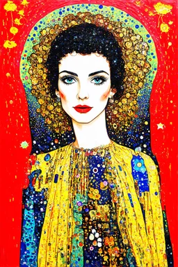The Soul's vision; Celestial Lowbrow Pop-Art with a palette in the style of Gustav Klimt