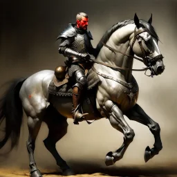 Knight riding a horse. Digital Art