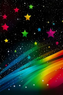 rainbow stars in space