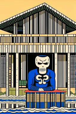 punisher sku;; beach hideout in the style of Hiroshi Nagai