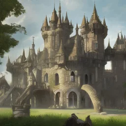 menacing Neogothic castle