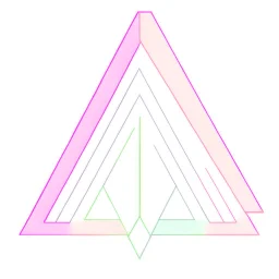 H&M logo, triangle and ruler symbols, pastel colors